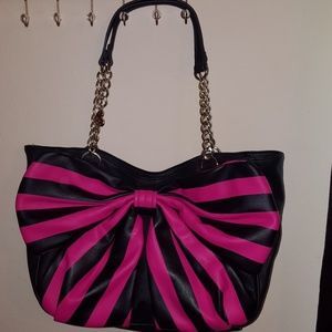 Pink and black Betsey Johnson handbag